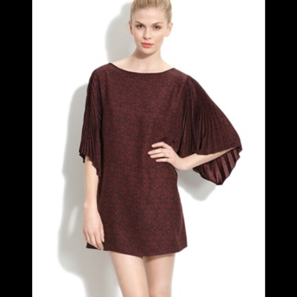 PARKER PLEATED SLEEVE PRINT DRESS sz s - Picture 1 of 8